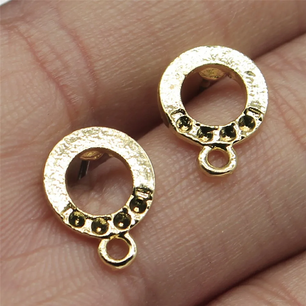 

Stud Earrings Base Findings With Pin Jewelry Accessories 10pcs/lot 10x13mm KC Gold Color Zinc Alloy Circle Earrings Base