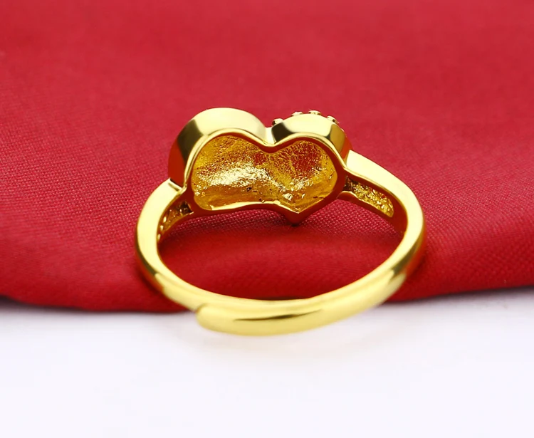 Women's Heart-Shaped Gold Ring - Dankadi's Sweet Style image 3