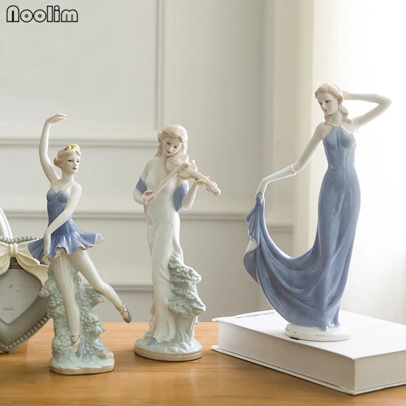 NOOLIM высококачественные керамические статуэтки богини для девушек и девушек, домашний декор, украшение для комнаты, свадебное украшение ручной работы, фарфоровая статуэтка