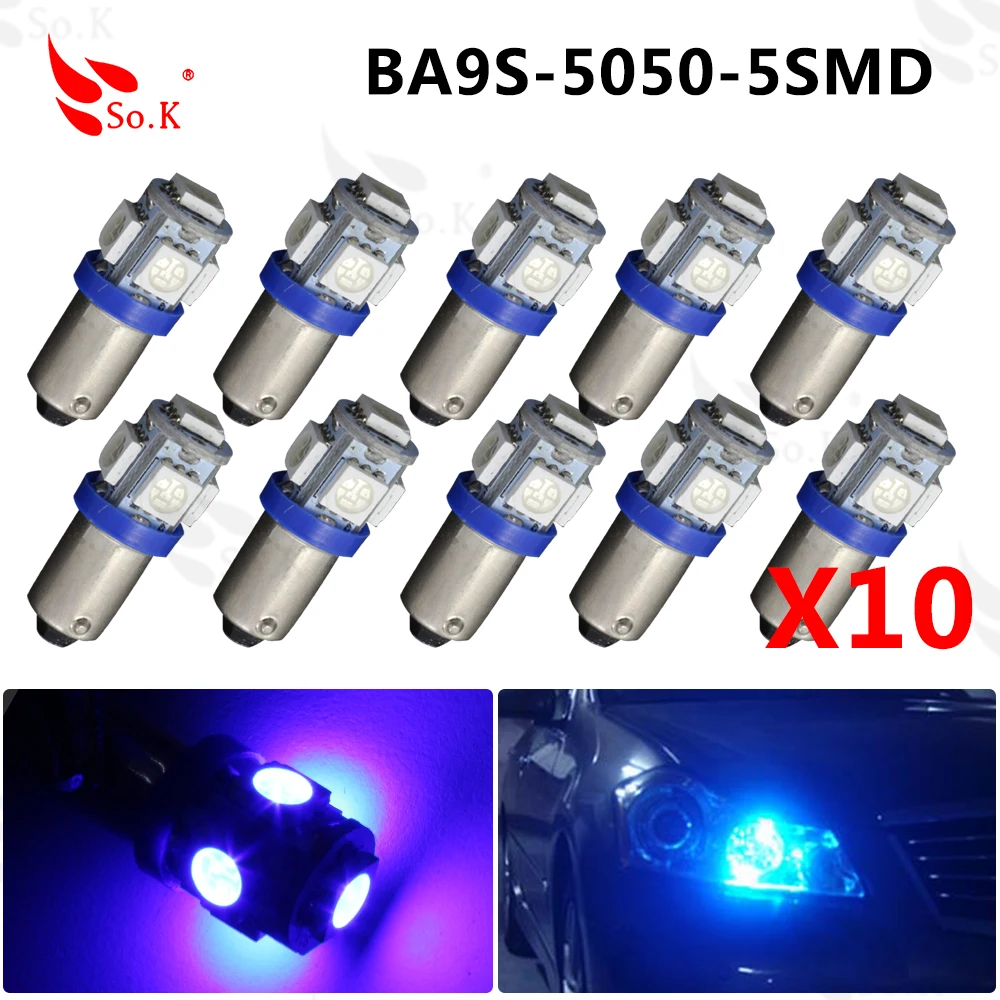 

T11 BA9S T4W H6W 233 Xenon Car LED Bulb Automotive Lamp for 2110 2109 Priora Interior External Light 12V 5050 5 SMD
