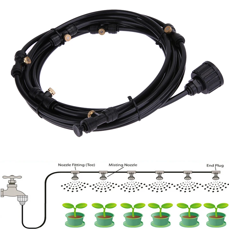 30FT Garden Misting Kit Cool Hose Spray Water Tent Camp Picnic Cooling