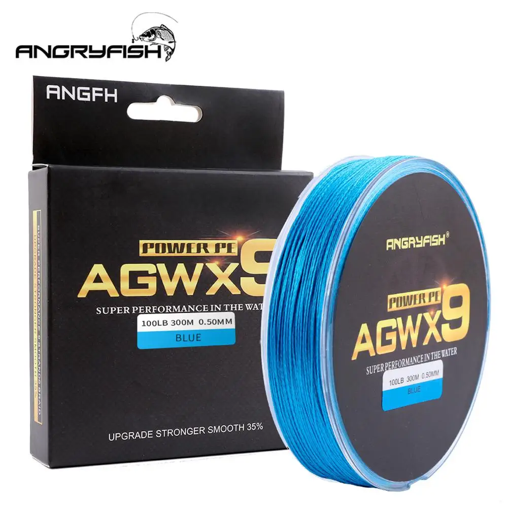 ANGRYFISH Diominate X9 PE Line 9 прядей плетеные 300 м/327yds супер сильная леска 15LB 100LB