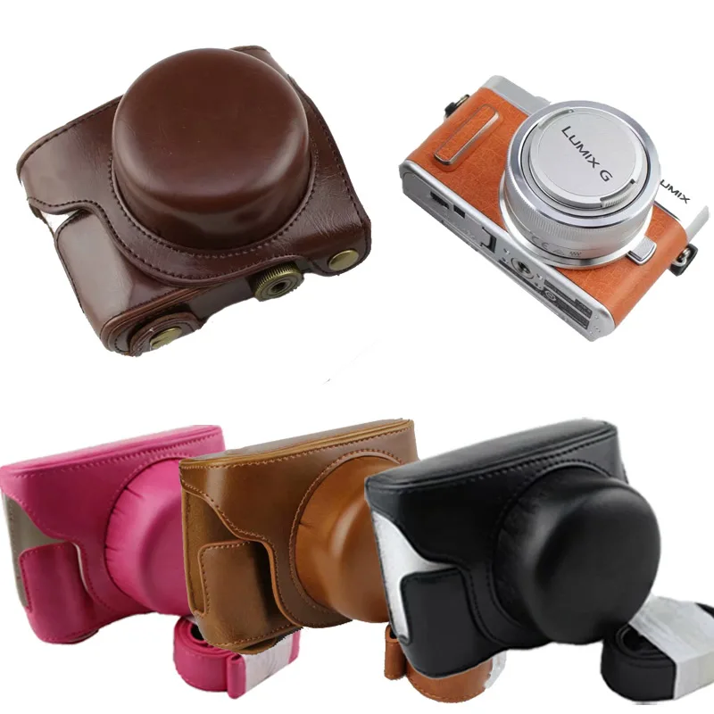 PU Leather Camera Bag Case For Panasonic LUMIX GF10 12 32mm lens Camera