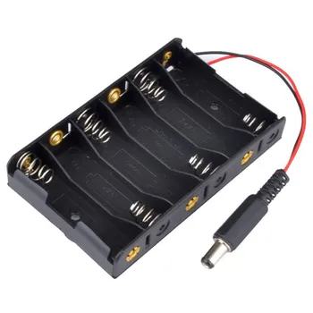

300pcs/lot MasterFire 6 x AA ABS Plastic Battery Storage Box Case Cover Holder Batteries With DC2.1 Power Jack For Arduino