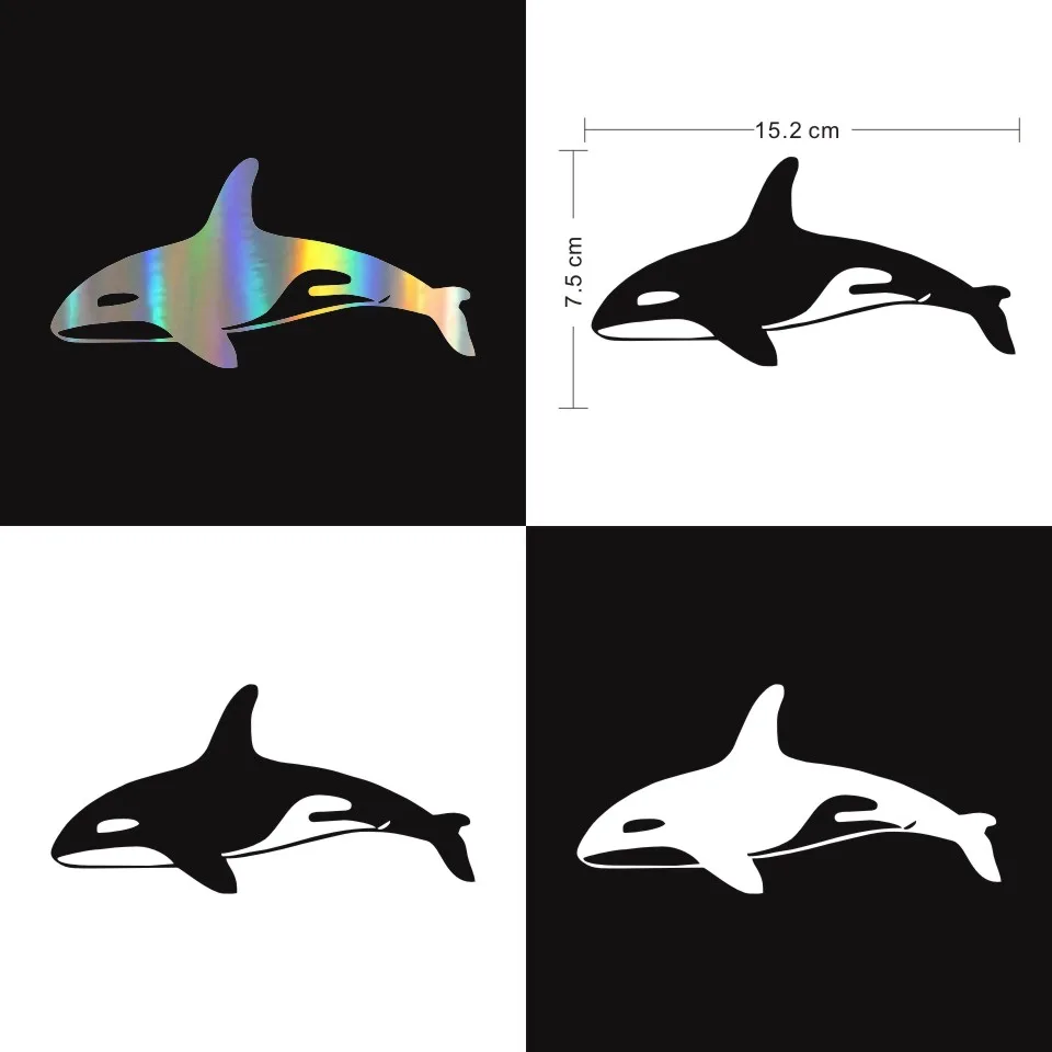 Anycuros Killer Whale Fish Car Stickers Decals Classic Car Styling Decoration Accessories 15.27 (2)