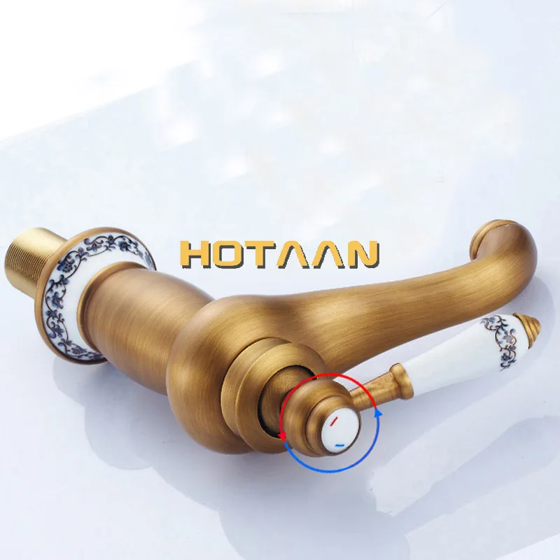 Bathroom Faucet Antique Bronze Finish Brass Basin Sink Faucet Single Handle Mixer Hot and Cold Lavatory Water Taps basin faucet,bathroom faucet