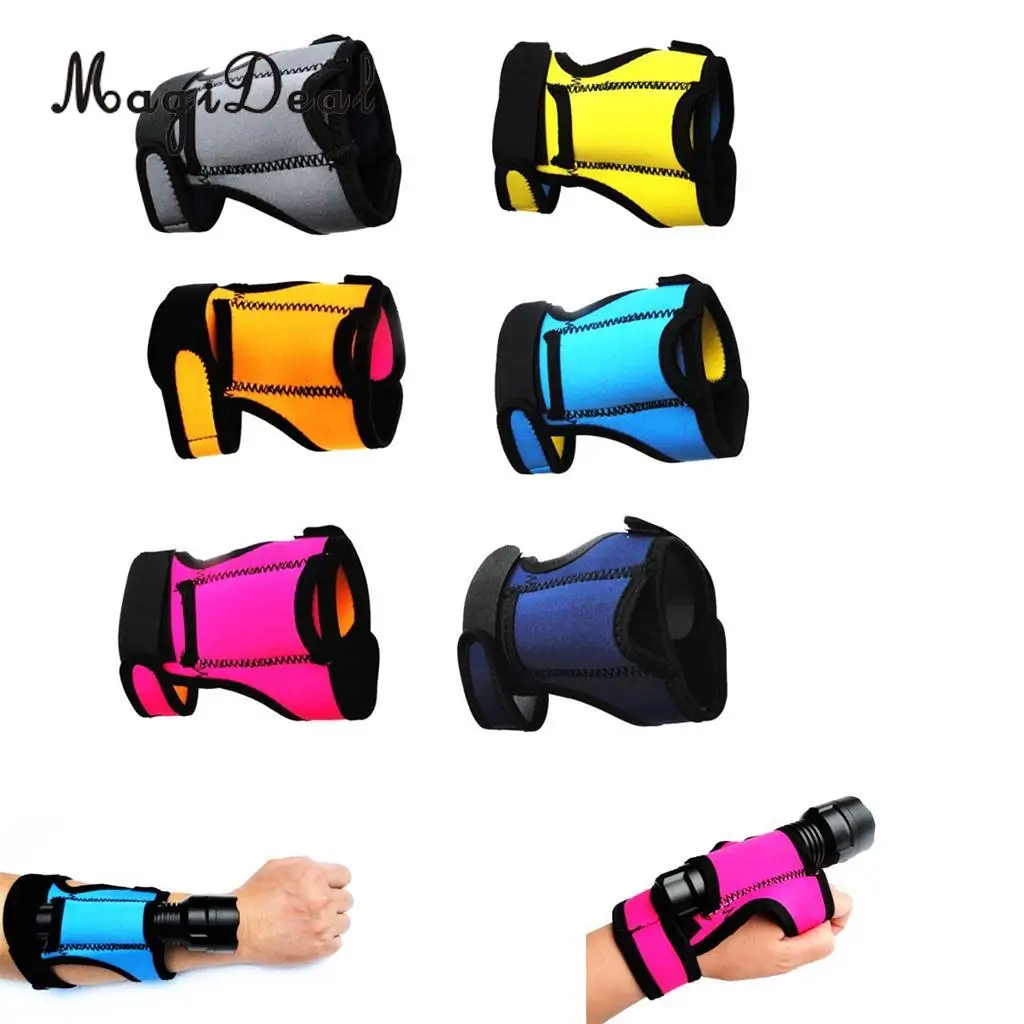 MagiDeal 3mm Neoprene Hand Free Flashlight Light Holder Glove Scuba Diving Dive Underwater LED Torch Mount Holster Equipment