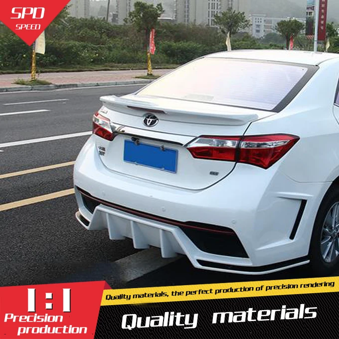 

For Corolla Spoiler With LED model ABS Material Car Rear Wing Primer Color Rear Spoiler For Toyota Corolla Spoiler 2014-2016