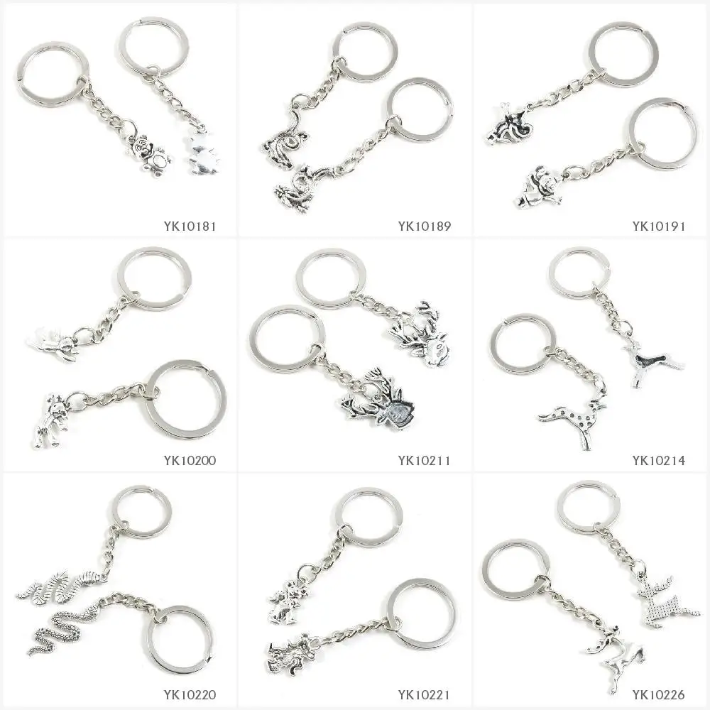 

Metal Antique Silver Keychain Keyring Keytag Key Chain Ring Cartoon Bear Chinese Dragon Mouse Rat Jerry Winnie Deer Buck Sika