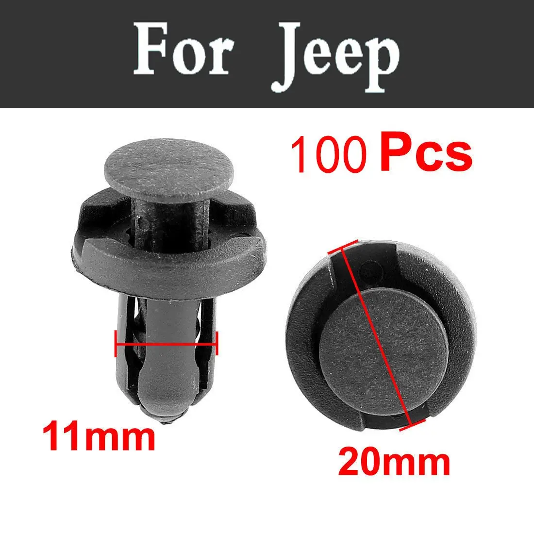 2018 New 100pcs Black Universal Auto Bumpers Plastic Fasteners Push