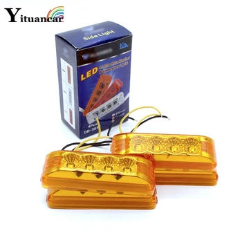

Yituancar 4Pcs 4 LEDs Tail Light Bar Assembly Side Market Clearance Car Day Lamp Styling White Yellow Red For Bus Truck Trailer
