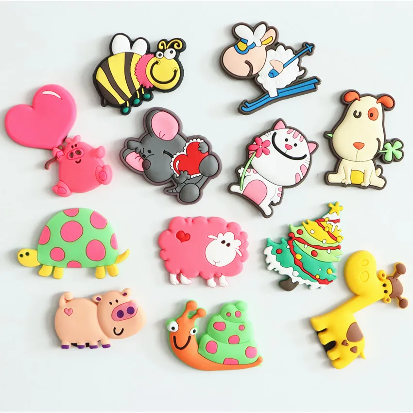 

Free shipping 1pc Cute Cartoon Animal fridge magnets whiteboard sticker Silicon Gel Refrigerator Magnets Kids gift Home Decor