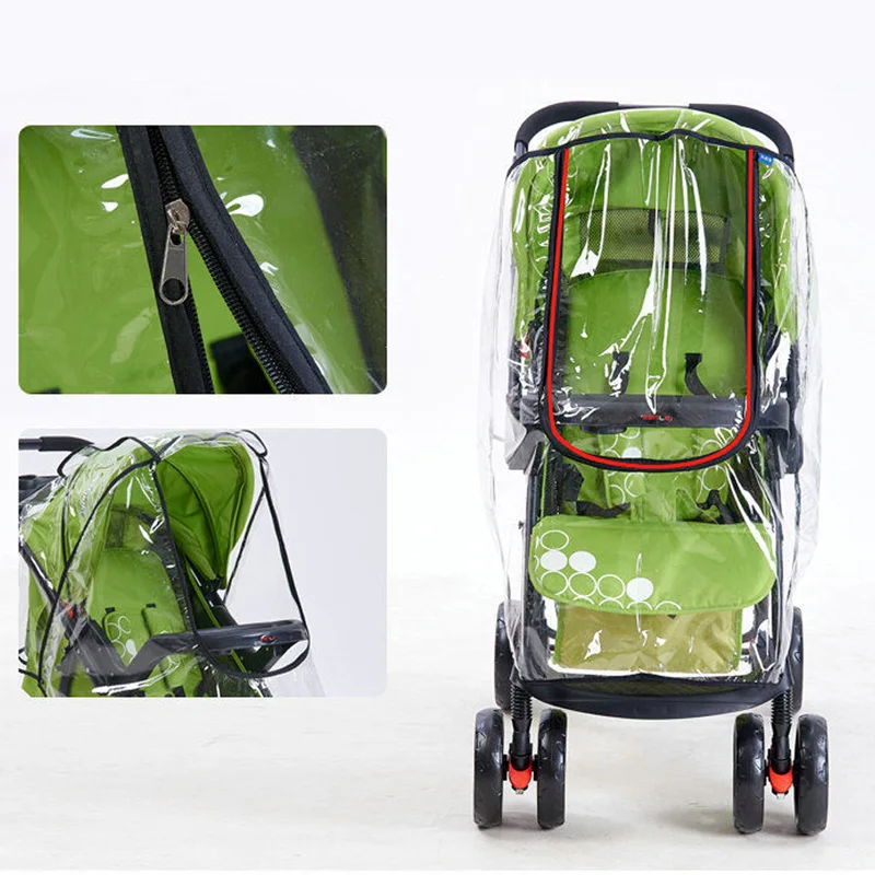 Jual Stroller Aksesoris Tahan Air Hujan Penutup Transparan Angin Debu Perisai Ritsleting Terbuka untuk Kereta Bayi Kursi Dorong Jas Hujan