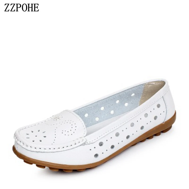 

2018 Spring and Autumn Women's Flat Heel Shoes Women Fashion Leather Flat Casual Shoes Woman Footwear Comfortable Walking Shoes