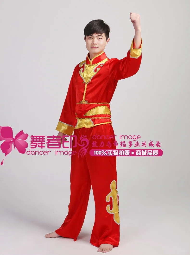 Chinese Drum wear folk dance costumes male fan yangko dance modern dance special stage performance costumes