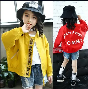 

4-9 girls spring and autumn 2018 new coat Korean fashion baseball uniform jacket fashion big boy cardigan wild tide clothes