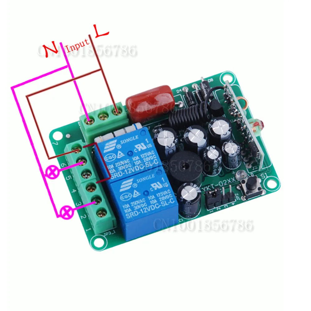 AC 220 V 2CH 10A реле RF Беспроводной дистанционного Управление выключатель света Системы приемник с 1000 M 2 кнопки Управление;