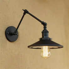 Loft Style Double Long Arm Edison Wall Sconce Iron Mirror Face Lamps Industrial Vintage LED Wall Light Fixtures Home Lighting edison loft style retro vintage wall lamp wandlamp swing long arm wall light fixtures industrial wall sconce applique led
