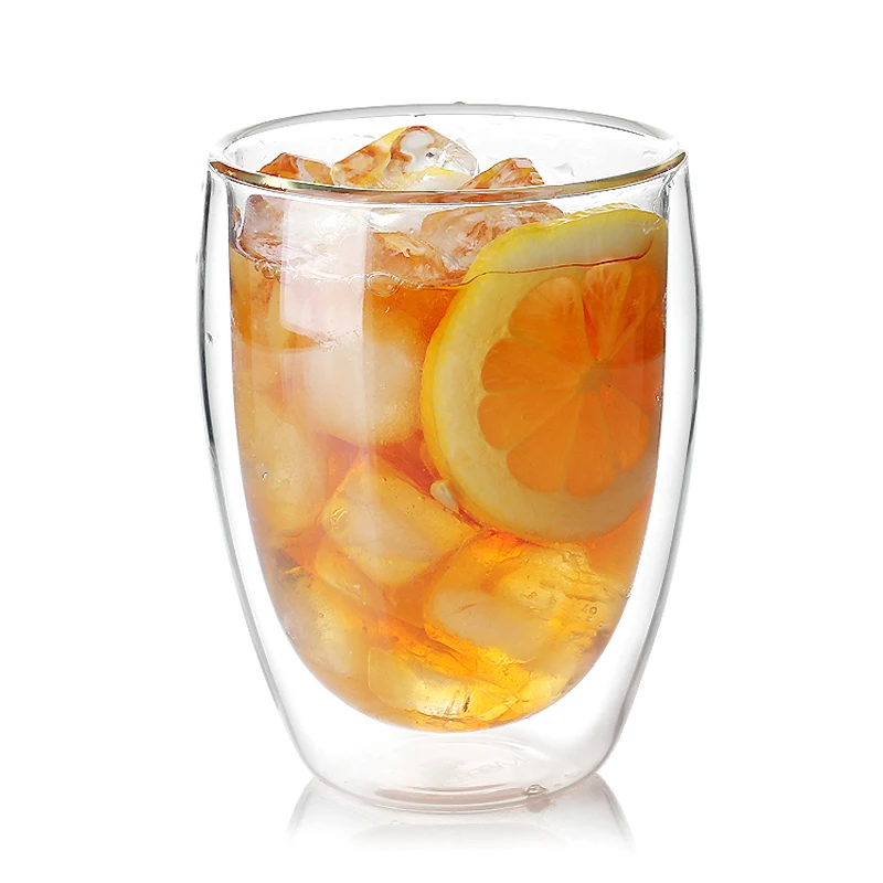 2Pcs Double Wall Glass Cups Coffee Tea Mug Set Drinkware Large Insulated Milk Juice Coffee Mug Clear Glasses Beer Cup Glassware (8)