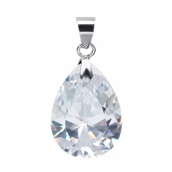 

LOULEUR 2pcs/lot Silver Color AAA Cubic Zirconia Pendant Water Drop White Red CZ For Necklace Earrings Makings For Women Wedding