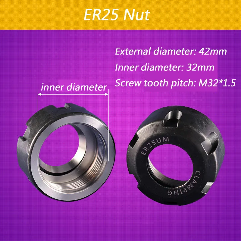 Цанговая гайка с ЧПУ ER11 (M14 * 0 75) ER16 (M22 1 5) ER20 (M25 ER25 (M32 ER32 (M40 патрон из марганцевой