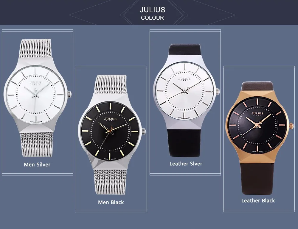 Julius Men Watch Stainless Steel Band Analog Display Quartz Wristwatch (16)
