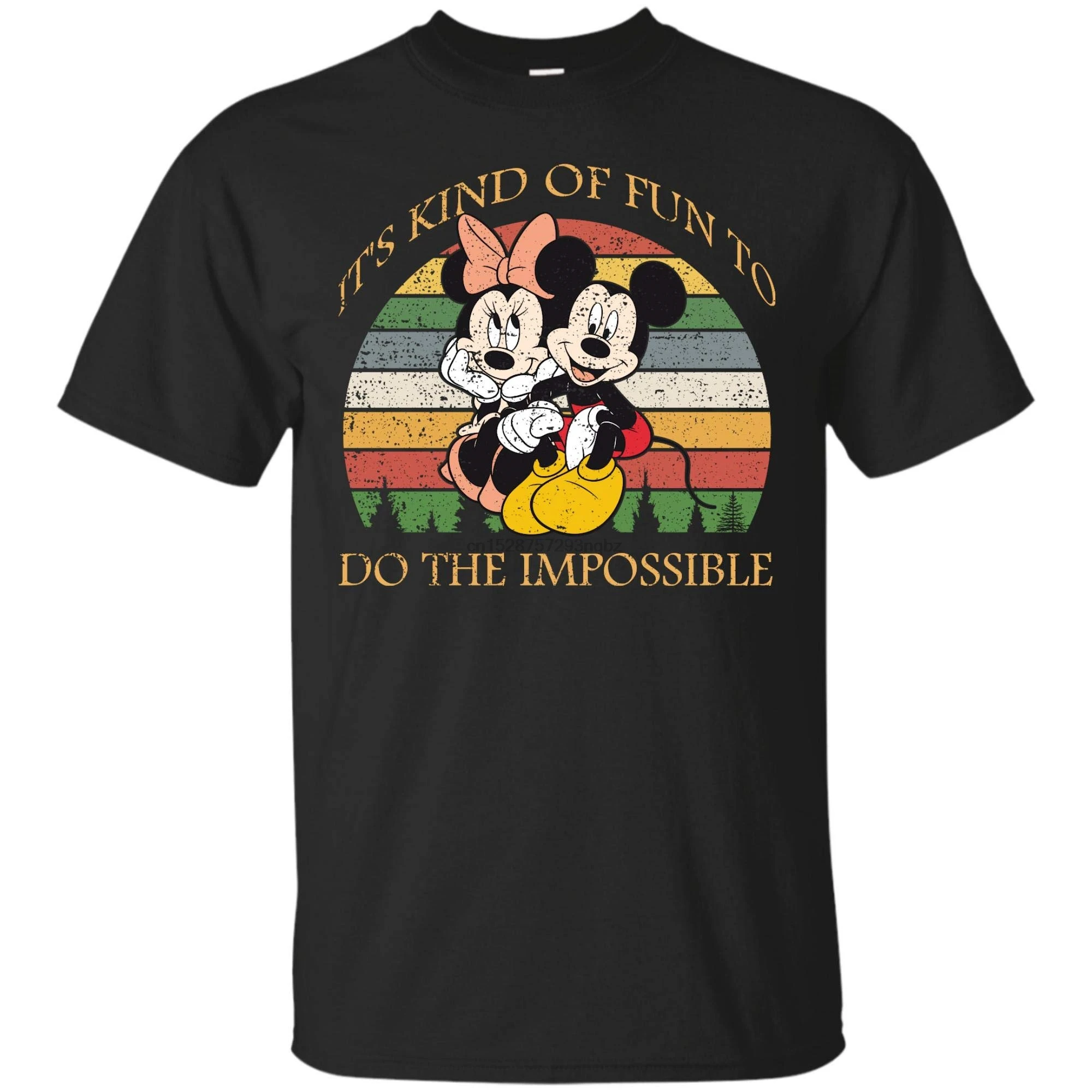 

It_s Kind of Fun to Do The Impossible Mickey and Minnie Mouse Vintage Retro T-Shirt