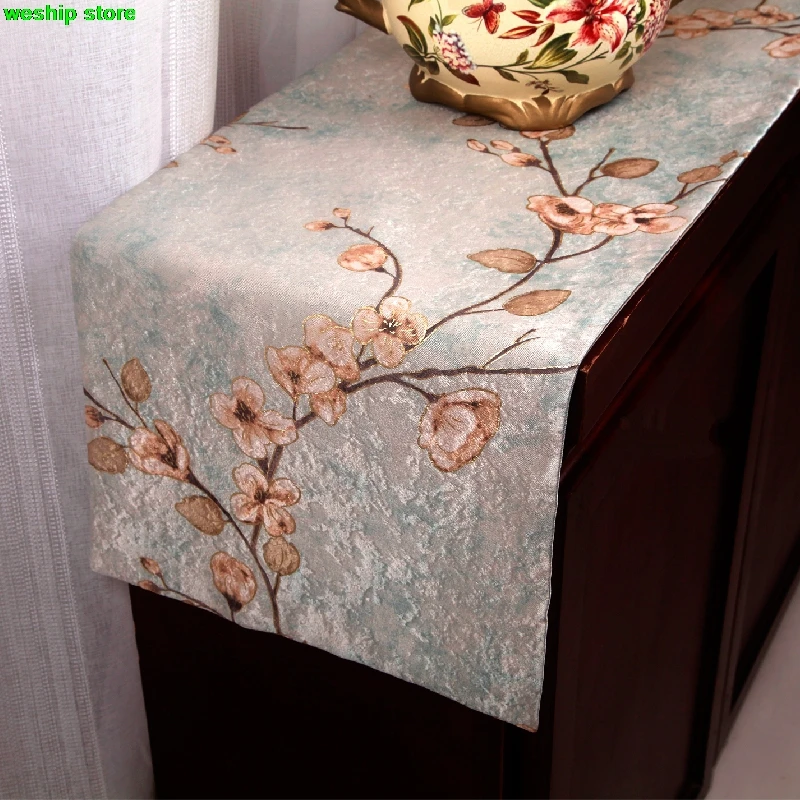 الراقية أزياء الحرير الوجهين المخملية السوداء زهر البرقوق الجدول طاولة العلم العلم شريط من العلم الغلاف