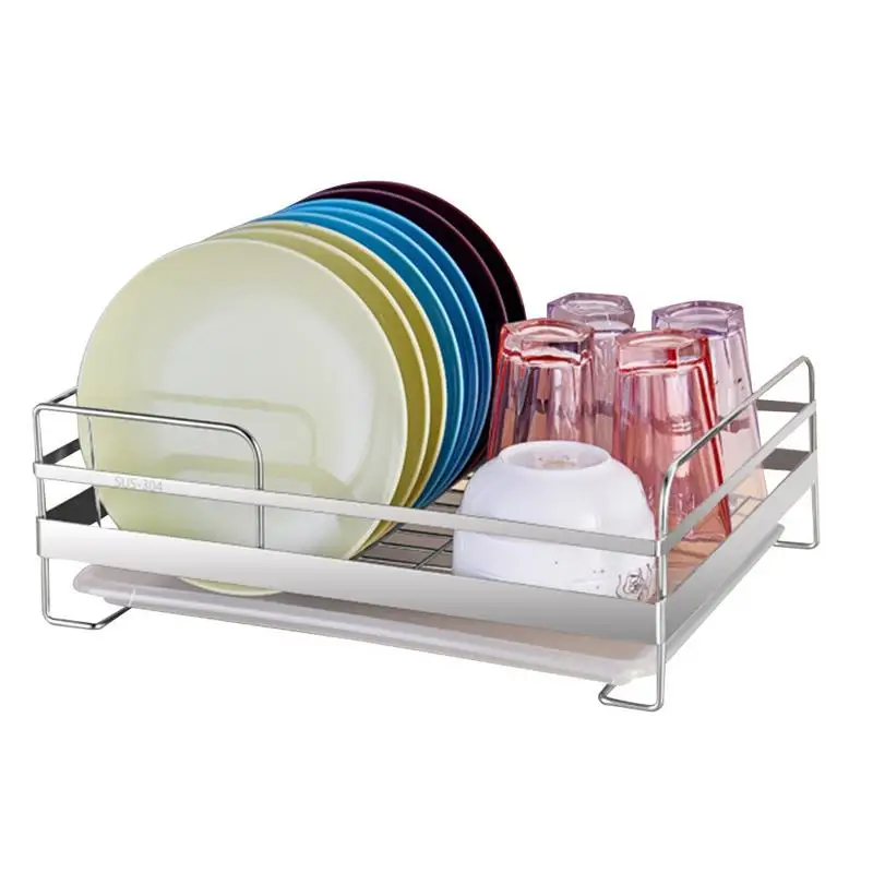 

304 Multifunctional Stainless Steel Dish Drain Rack Tableware Holder Dishware Storage Shelf Kitchen Rack Supplies Cups Stand