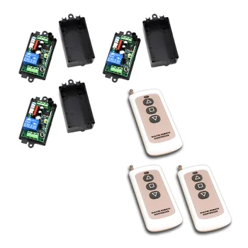 

AC 110V/220V Remote Control Switch Wireless Remote Switch 1CH 10A Relay Receiver Teleswitch 3 button Transmitter 315Mhz / 433Mhz