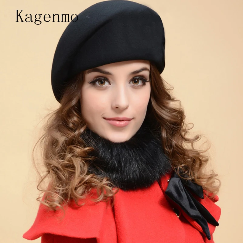 Kagenmo милые женские береты в студенческом стиле элегантная симпатичная женская шапка воздушная hostesses шляпа шерстяная 1 шт