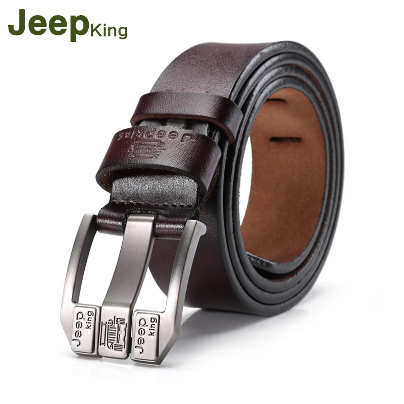 

JEEPKING Men Belts Strap Male Genuine Leather man Luxury belts Men's leather belt for men Fashion Pin Buckle Belt male 2172
