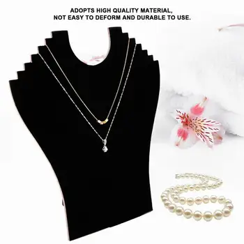 

Black Necklace Bust Jewelry Pendant Necklace Display Holder Stand Velvet Easel Rack Composite Board Jewelry Holder New