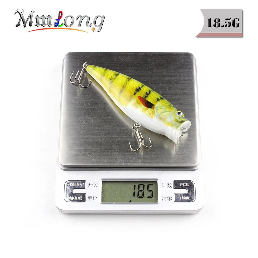 MM. largo 9,5 cm Venta caliente Popper Señuelos de Pesca Super Topwater Crankbait 18,5G vivo cebo de pescado 5 Color de pesca pesca HML05 MM. largo 9,5 cm Venta caliente Popper Señuelos de Pesca Super Topwater Crankbait 18,5G vivo cebo de pescado 5 Color de pesca pesca HML05