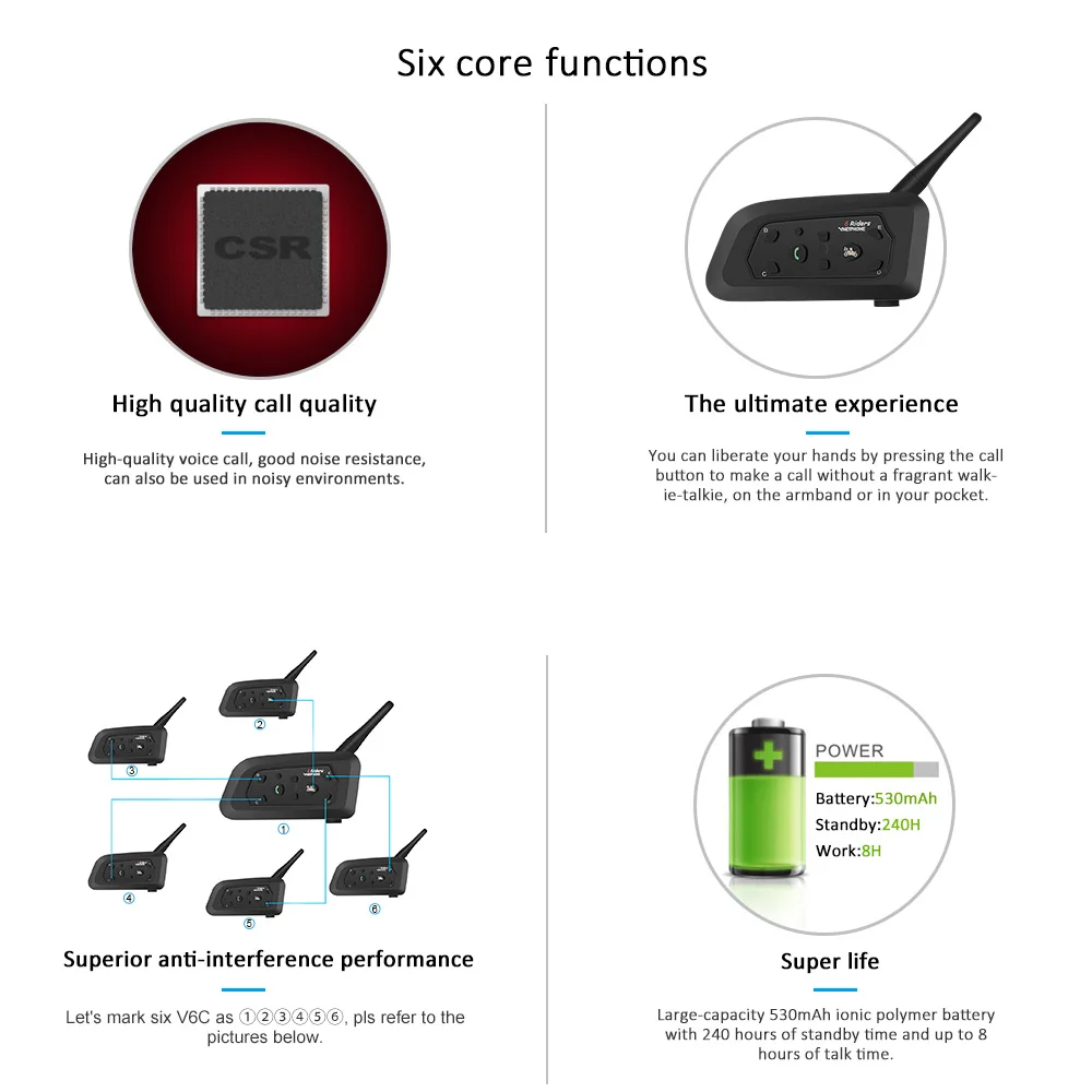 Гарнитура рефери VNETPHONE V6C 2 6 Группа Bluetooth общение между футболом гандбол Футбол