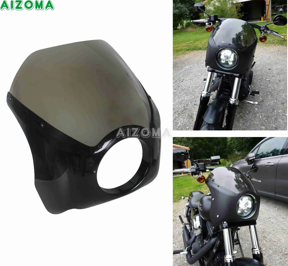 Sturdy ABS 5.75" Motorcycles Glide Headlight Fairing Windshield Cover