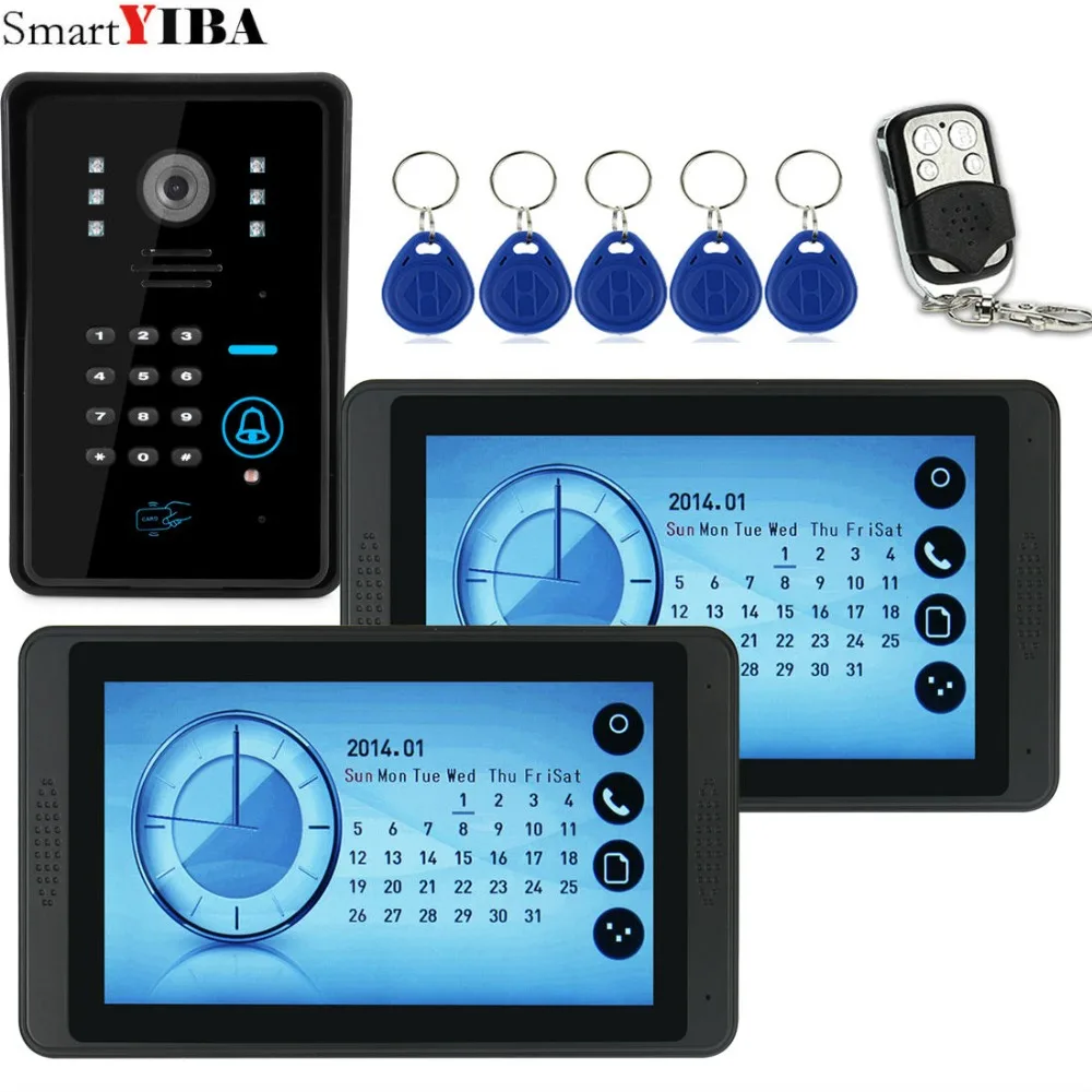 

YoBang Security 7" RFID Video Door Phone Intercom Doorbell Touch Button Remote Unlock Night Vision 1000TV Lines