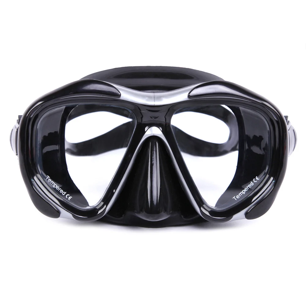 MK2600 Анти-туман Подводное плавание маска два окна Плавание маска очки закаленное Стекло объектив Гибкая силиконовая рамка Плавание ming маска