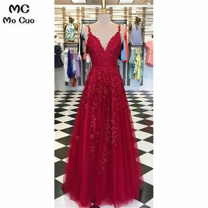 Prom Dress V-neck Appliqued Long Dress For Graduation Custom-made School Dance Dress