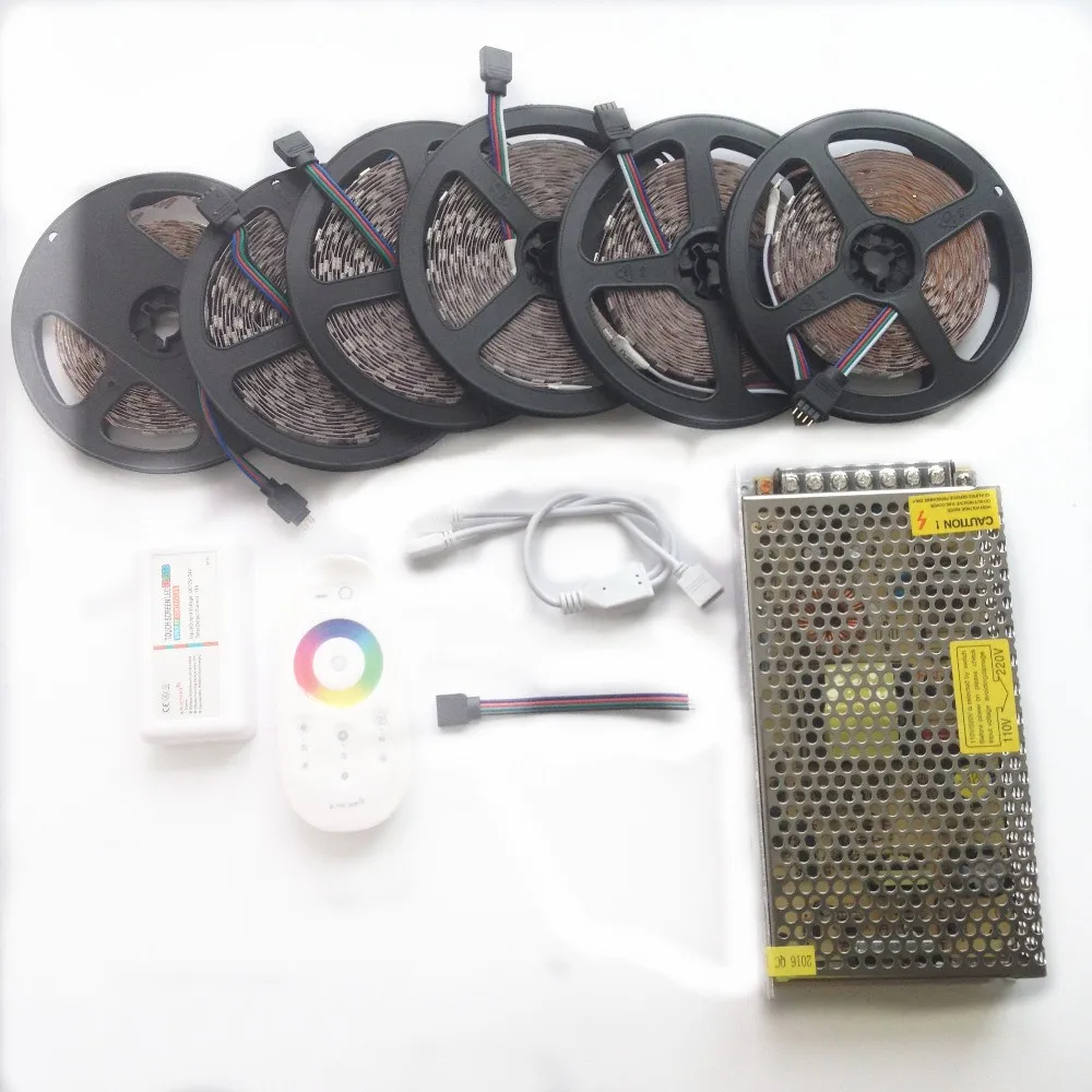 Светодиодная лента 20 М 5050 RGB водонепроницаемая 5 м 10 15 25 30 IP65 + пульт дистанционного