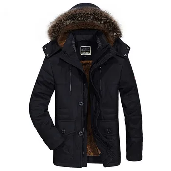 

Plus Size 5XL 6XL Thicken Winter Jacket Men Warm Hooded Velvet Fur Parka Men's Jacket Fleece Windbreaker Coats Male Casual Brand