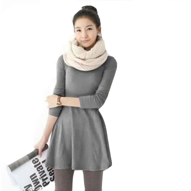 

Fashion clothes women Autumn/winter Female dress spring cotton dresses O-neck long sleeve Grinding woolen mini casual dress IF02