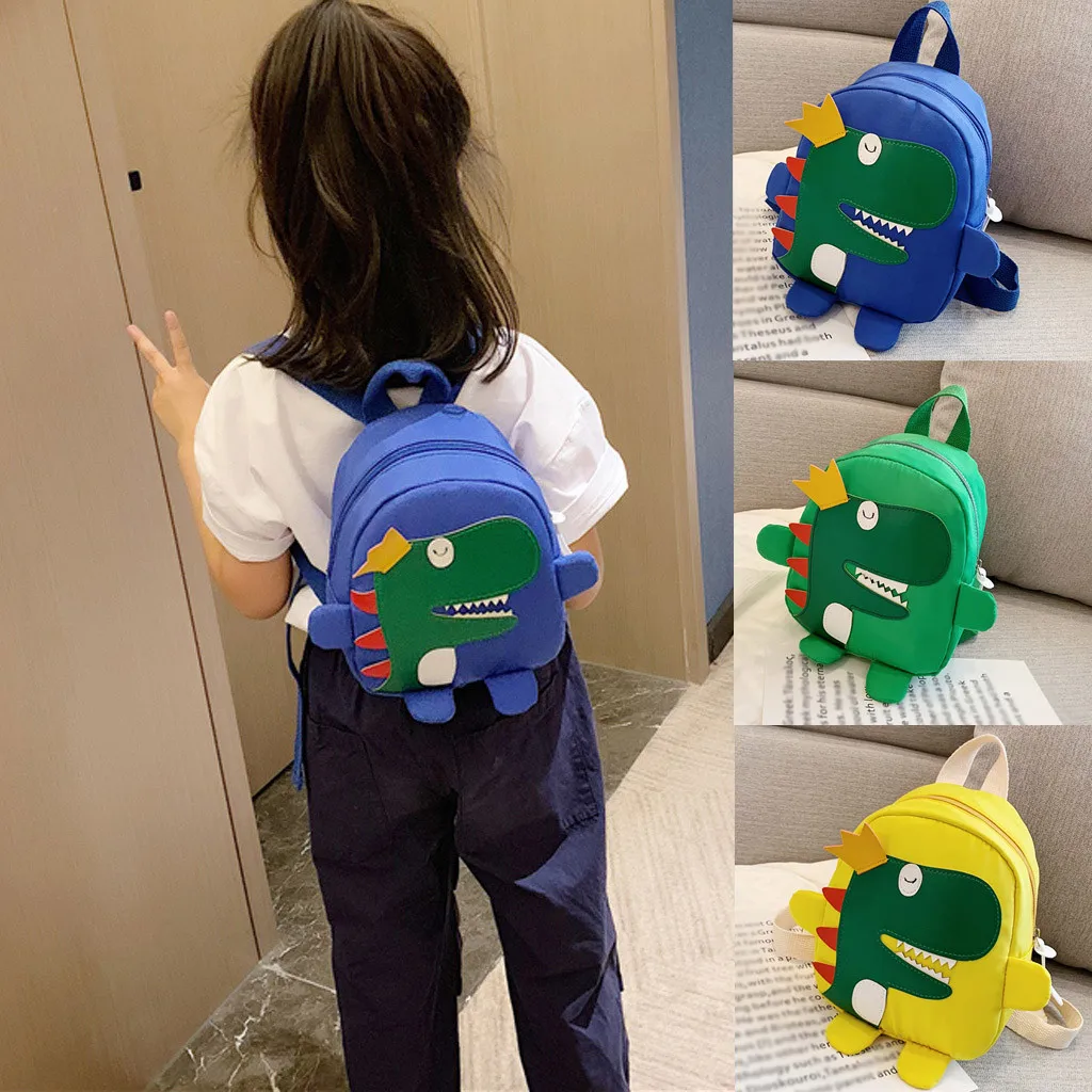 

2019 High Quality Children's Fashion Dinosaur Simple Zipper Backpack Travel Bag Student Bag Support Wholesale Dropship