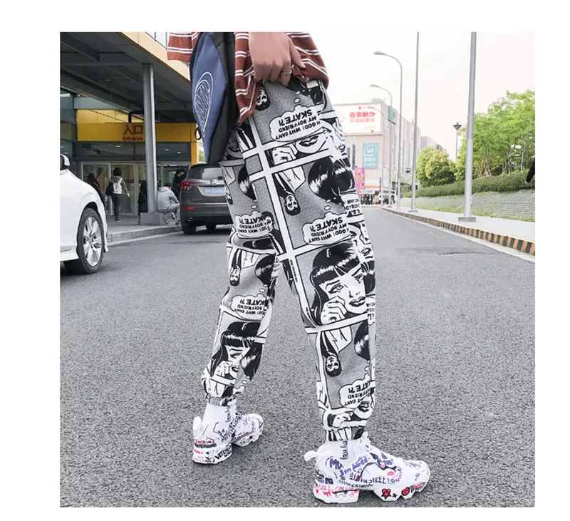 Cool Pants Men Loose Print Trouser Streetwear   (10)