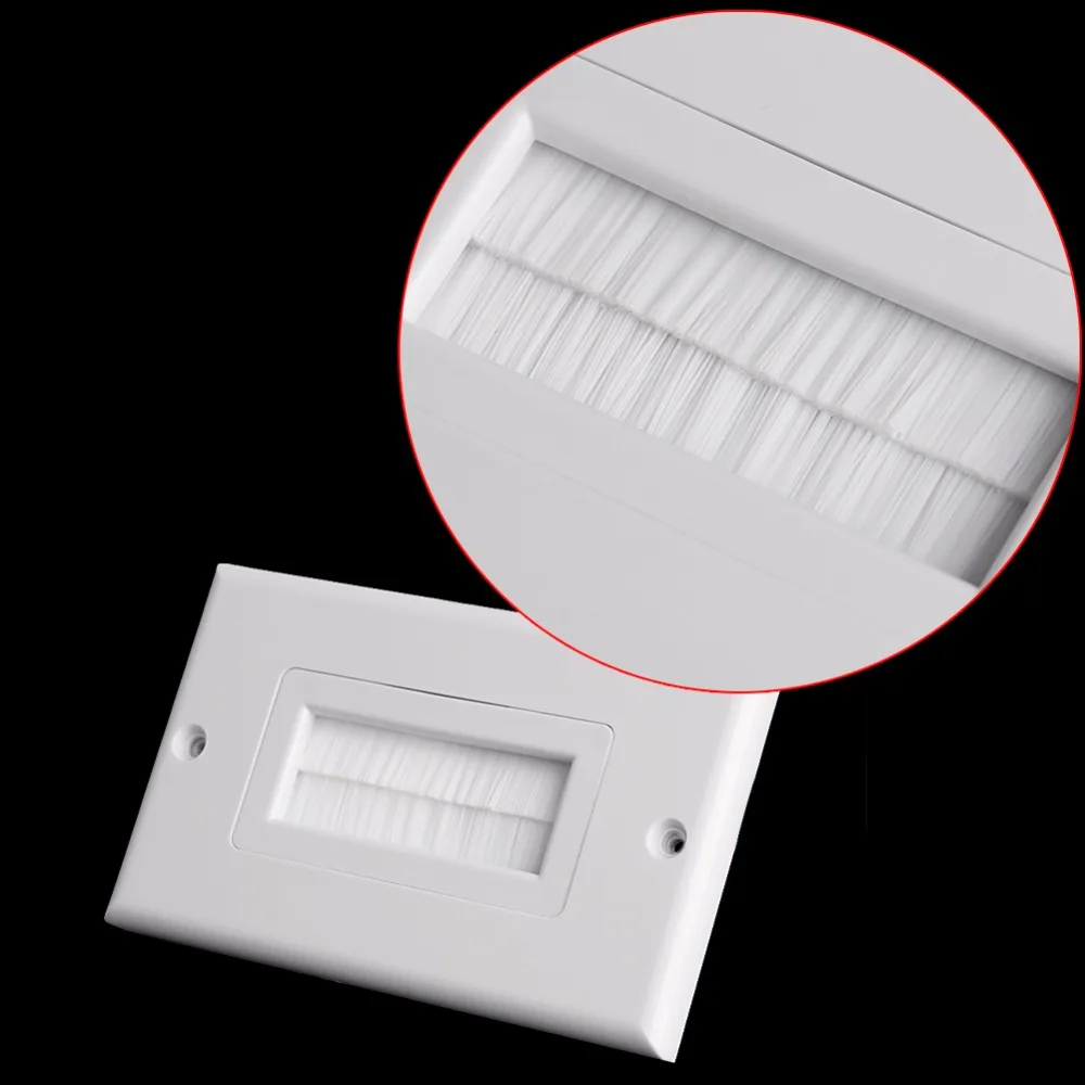 

Brush Wall Plate 1 Single Gang Bristles Port Insert Cover Outlet Mount Panel New