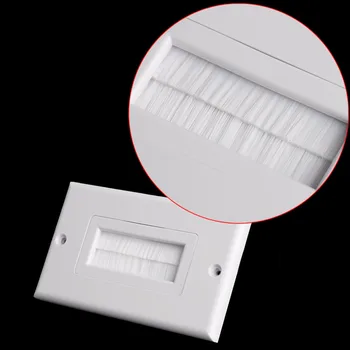 

Brush Wall Plate 1 Single Gang Bristles Port Insert Cover Outlet Mount Panel New
