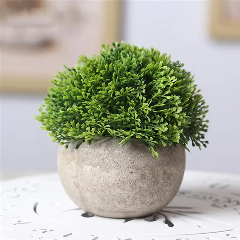 Artificial Plant Vintage Plastic Potted Green Fake Plant Decor Plant Artificial Planters Indoor