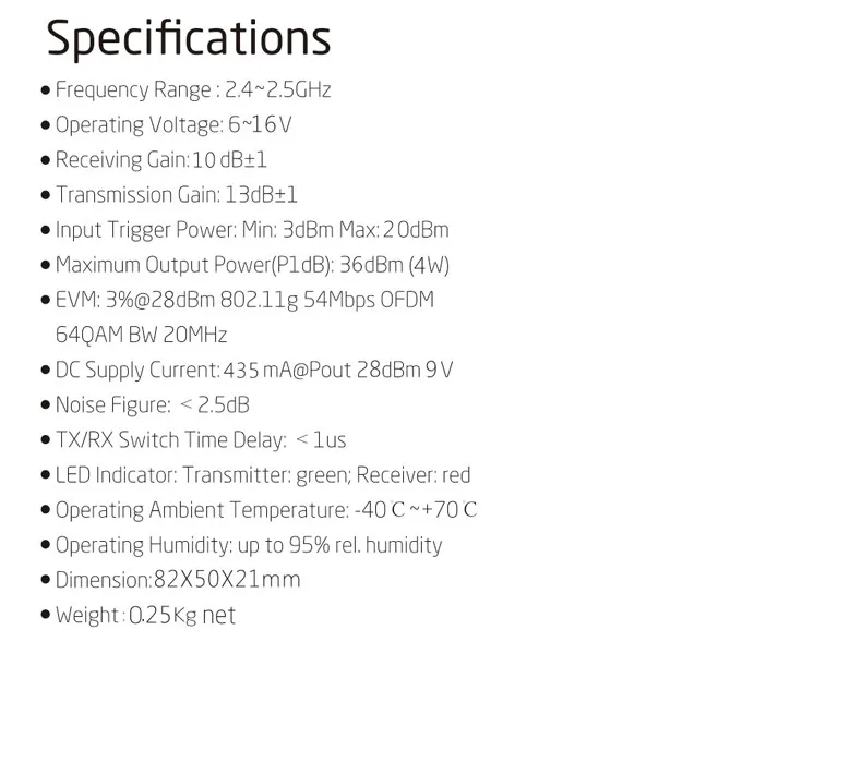 wireless internet amplifier Bộ Khuếch Đại Wifi 2.4Ghz Wi-fi Công Suất Tín Hiệu Tăng Áp 802.11b/g/n 4W Tiếp Sóng Không Dây 5W Wi Fi Router Mở Rộng Tăng Áp có Anten wifi network signal booster