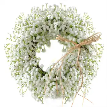 

Floral Artificial Babysbreath Wreath Door Hanging Wall Window Decoration Wreath Party Home Holiday Festival Wedding Decor