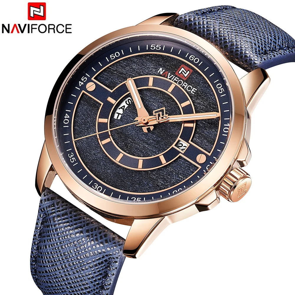 Часы наручные NAVIFORCE Мужские кварцевые брендовые Роскошные водонепроницаемые с